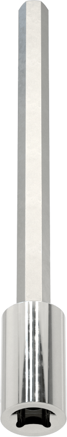 Uzun Menzilli Altıgen Uçlu Soket, 1/4" Kare Tahrik, 6 mm Tahrik Boyutu, 4-1/4" Toplam Uzunluk