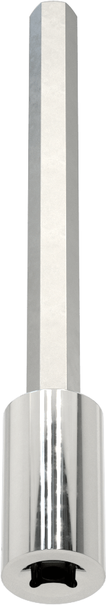 Uzun Menzilli Altıgen Uçlu Soket, 1/4" Kare Tahrik, 7 mm Tahrik Boyutu, 4-1/4" Toplam Uzunluk