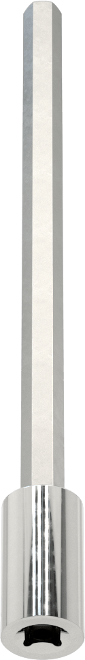 Uzun Menzilli Altıgen Uçlu Soket, 1/4" Kare Tahrik Boyutu, 7 mm Tahrik Boyutu, 6" Toplam Uzunluk
