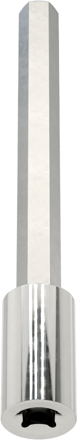 Uzun Menzilli Altıgen Uçlu Soket, 1/4" Kare Tahrik, 8 mm Tahrik Boyutu, 4-1/4" Toplam Uzunluk