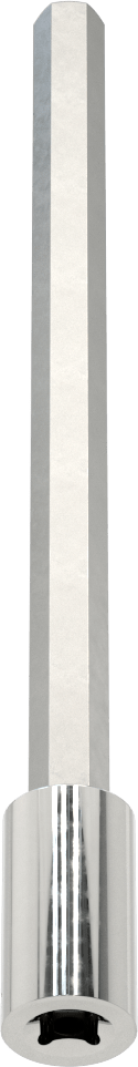 Uzun Menzilli Altıgen Uçlu Soket, 1/4" Kare Tahrik Boyutu, 8 mm Tahrik Boyutu, 6" Toplam Uzunluk
