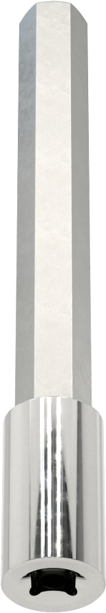 Uzun Menzilli Altıgen Uçlu Soket, 1/4" Kare Tahrik, 10 mm Tahrik Boyutu, 4-1/4" Toplam Uzunluk