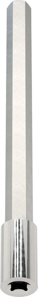 Uzun Menzilli Altıgen Uçlu Soket, 1/4" Kare Tahrik Boyutu, 10 mm Tahrik Boyutu, 6" Toplam Uzunluk