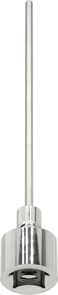 Uzun Menzilli Altıgen Uçlu Soket, 1/2" Kare Tahrik Boyutu, 3 mm Tahrik Boyutu, 6" Toplam Uzunluk
