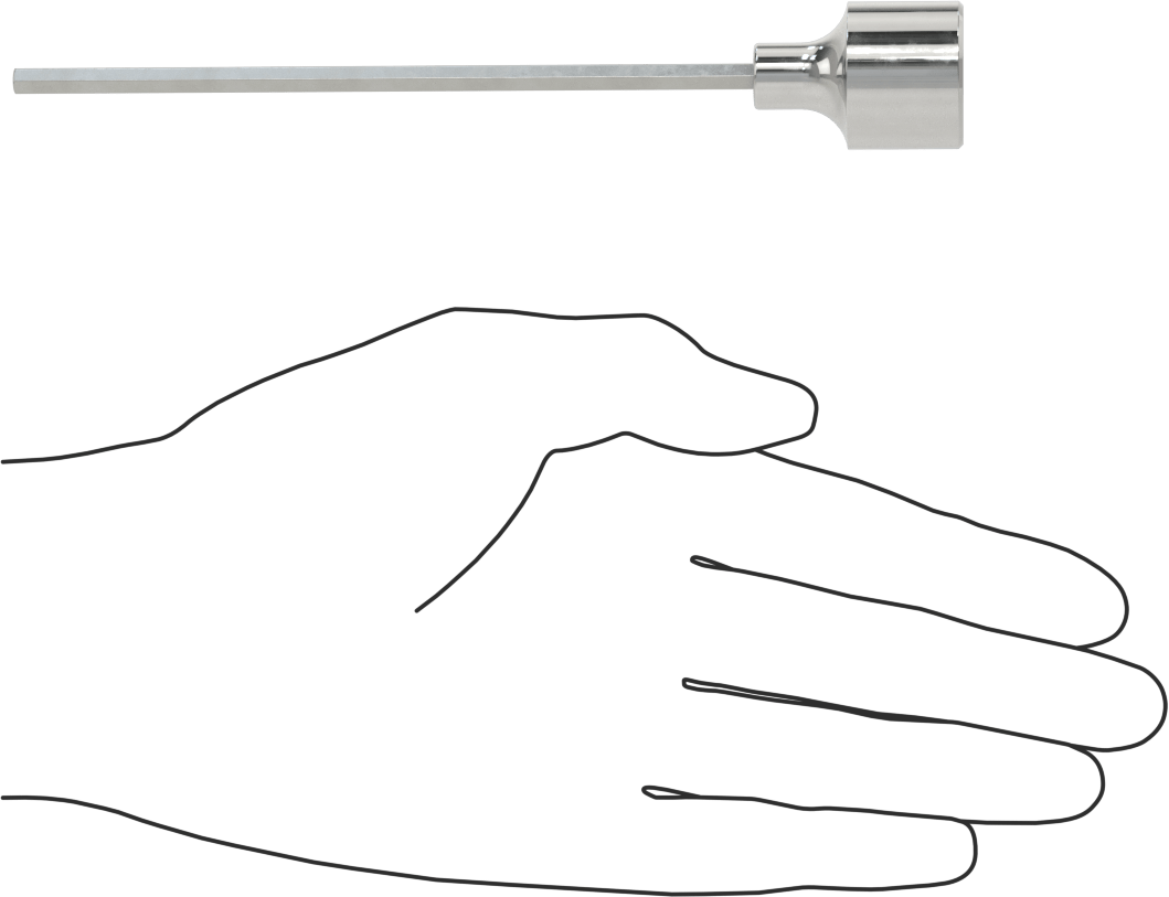 Uzun Menzilli Altıgen Uçlu Soket, 1/2" Kare Tahrik Boyutu, 4 mm Tahrik Boyutu, 6" Toplam Uzunluk