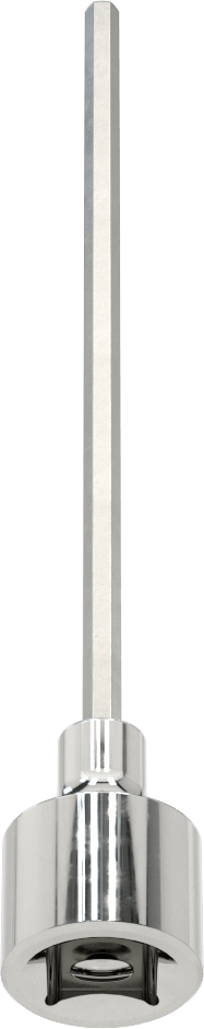 Uzun Menzilli Altıgen Uçlu Soket, 1/2" Kare Tahrik Boyutu, 4 mm Tahrik Boyutu, 6" Toplam Uzunluk