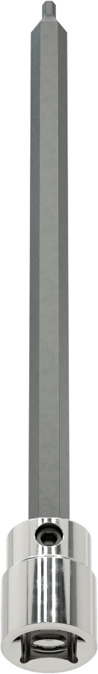 Uzun Menzilli Altıgen Uçlu Soket, 3/8" Kare Tahrik Boyutu, 3/32" Tahrik Boyutu, 6" Toplam Uzunluk