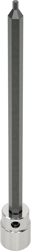 Uzun Menzilli Altıgen Uçlu Soket, 3/8" Kare Tahrik Boyutu, 3/32" Tahrik Boyutu, 6" Toplam Uzunluk