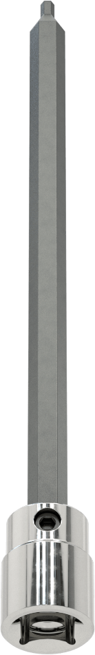 Uzun Menzilli Altıgen Uçlu Soket, 3/8" Kare Tahrik Boyutu, 2,5 mm Tahrik Boyutu, 6" Toplam Uzunluk