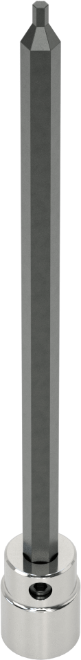 Uzun Menzilli Altıgen Uçlu Soket, 3/8" Kare Tahrik Boyutu, 2,5 mm Tahrik Boyutu, 6" Toplam Uzunluk