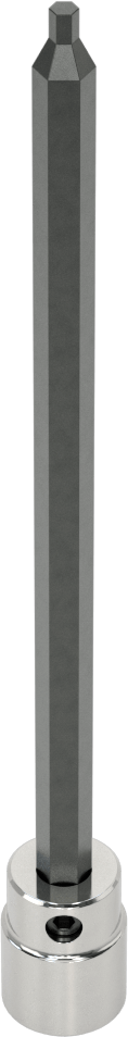 Uzun Menzilli Altıgen Uçlu Soket, 3/8" Kare Tahrik Boyutu, 3 mm Tahrik Boyutu, 6" Toplam Uzunluk