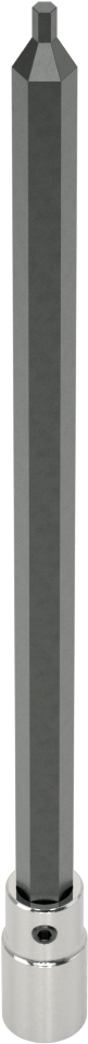 Uzun Menzilli Altıgen Uçlu Soket, 1/4" Kare Tahrik Boyutu, 3/32" Tahrik Boyutu, 6" Toplam Uzunluk