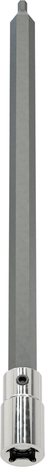 Uzun Menzilli Altıgen Uçlu Soket, 1/4" Kare Tahrik Boyutu, 3/32" Tahrik Boyutu, 6" Toplam Uzunluk