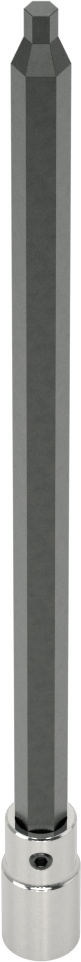 Uzun Menzilli Altıgen Uçlu Soket, 1/4" Kare Tahrik Boyutu, 9/64" Tahrik Boyutu, 6" Toplam Uzunluk