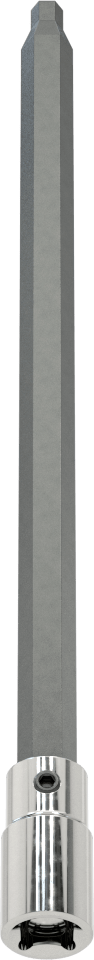 Uzun Menzilli Altıgen Uçlu Soket, 1/4" Kare Tahrik Boyutu, 5/32" Tahrik Boyutu, 6" Toplam Uzunluk