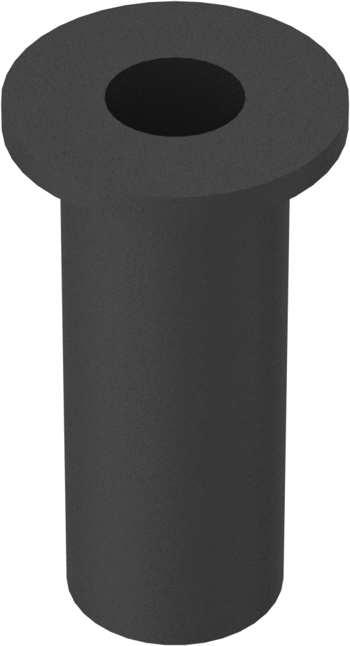 Lastik Kaplı Pirinç Yalıtımlı Perçin Somunu, M5 x 0,8 mm Diş, 7,9 mm ila 16,3 mm Malzeme Kalınlığı için