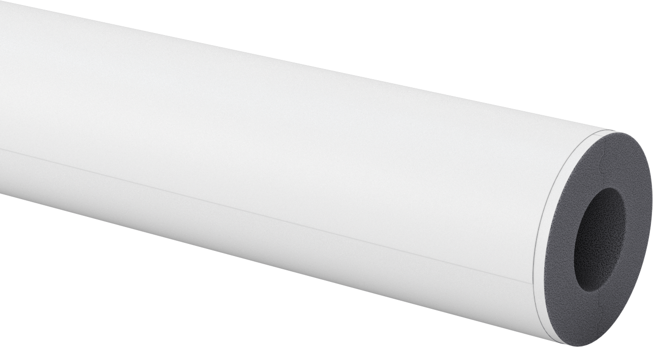 Hafif Melamin Köpük Boru Yalıtımı, 1" Duvar Kalınlığı, 1-7/8" ID, 4 Fit Uzunluk