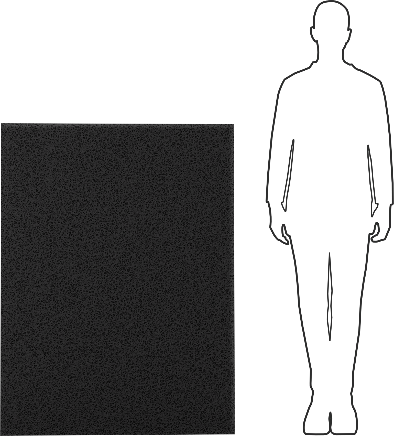 Esnek Kauçuk Köpük Boru Yalıtım Levhası, Buna-N/PVC, Yapışkan arka yüz, 1“ Kalınlık x 36” Genişlik x 4 Fit Uzunluk
