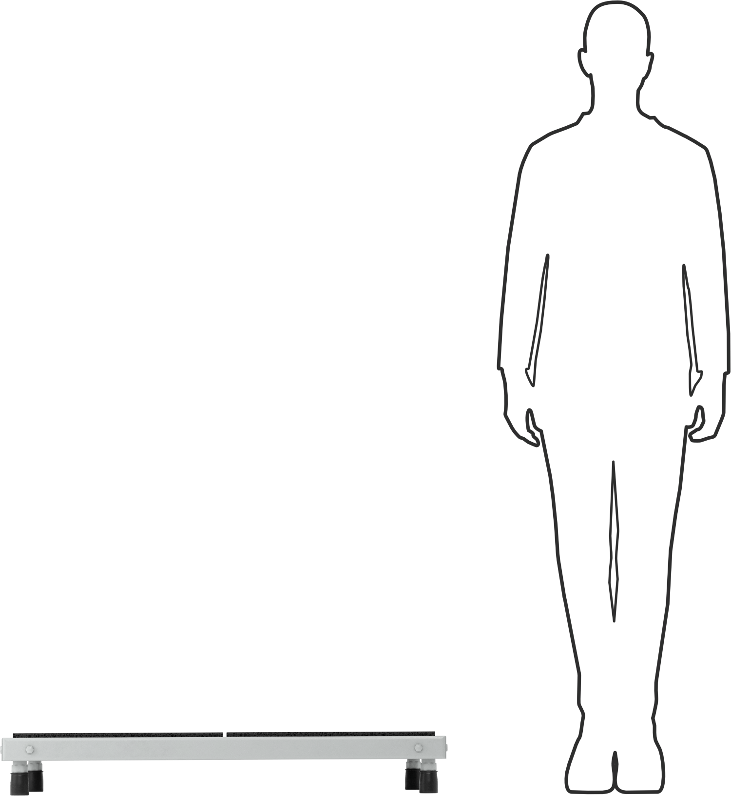 Hafif Yorulma Önleyici Çalışma Platformu, 5“ ila 8” Toplam Yükseklik, 36“ Genişlik x 24” Derinlik Toplam