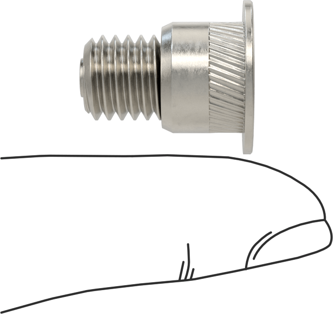 Sandviç Paneller için Perçin Somunu, 14,5 mm ila 18 mm Delik Derinliği için, M6 x 1 mm Ek Parça Boyutu