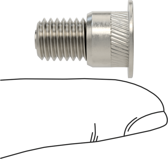 Sandviç Paneller için Perçin Somunu, 17 mm ila 20,5 mm delik derinliği için, M6 x 1 mm Ek Parça Boyutu