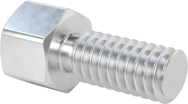 Erkek-Dişi Dişli Altıgen Ara Parça, Alüminyum, 1/4" Altıgen Boyutu, 3/16" Uzunluk, 8-32 Diş Boyutu