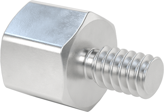 Erkek-Dişi Dişli Altıgen Ara Parça, Alüminyum, 1/4" Altıgen Boyutu, 7/32" Uzunluk, 4-40 Diş Boyutu