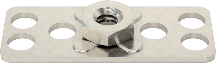 316 Paslanmaz Çelik Dar Tabanlı Yapıştırıcıya Hazır Somunlar, 10-24 Diş Boyutu, 1-1/2“ Uzunluk x 19/32” Genişlik Taban