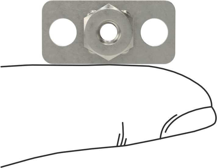 316 Paslanmaz Çelik Dar Tabanlı Yapıştırıcıya Hazır Somunlar, M4 x 0,7 mm Diş Boyutu, 24 mm Uzunluk x 11,5 mm Genişlik Taban