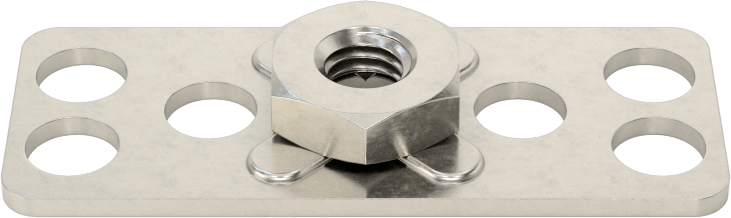 316 Paslanmaz Çelik Dar Tabanlı Yapıştırıcıya Hazır Somunlar, M5 x 0,8 mm Diş Boyutu, 38 mm Uzunluk x 15 mm Genişlik Taban