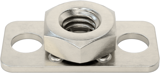 316 Paslanmaz Çelik Dar Tabanlı Yapıştırıcıya Hazır Somunlar, M6 x 1 mm Diş Boyutu, 24 mm Uzunluk x 11,5 mm Genişlik Taban