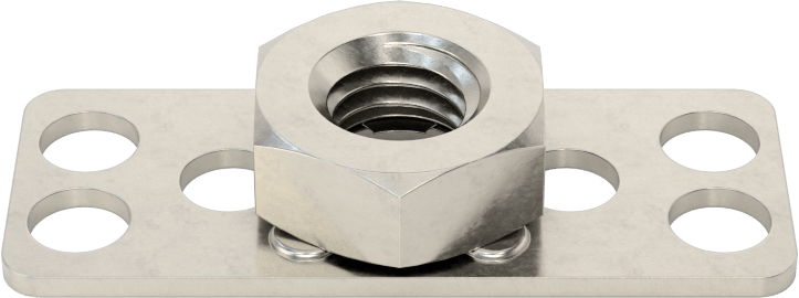 316 Paslanmaz Çelik Dar Tabanlı Yapıştırıcıya Hazır Somunlar, M8 x 1,25 mm Diş Boyutu, 38 mm Uzunluk x 15 mm Genişlik Taban