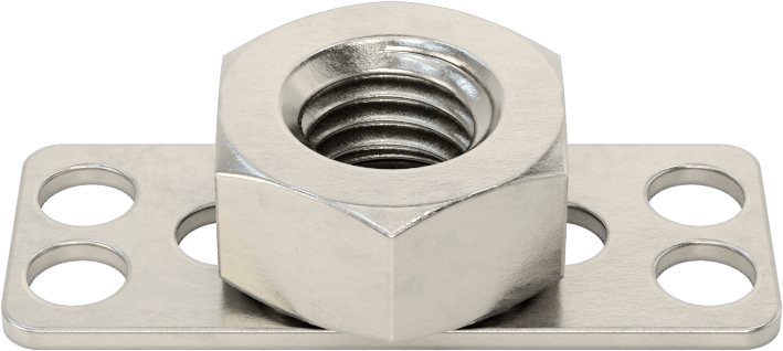 316 Paslanmaz Çelik Dar Tabanlı Yapıştırıcıya Hazır Somunlar, M10 x 1,5 mm Diş Boyutu, 38 mm Uzunluk x 15 mm Genişlik Taban