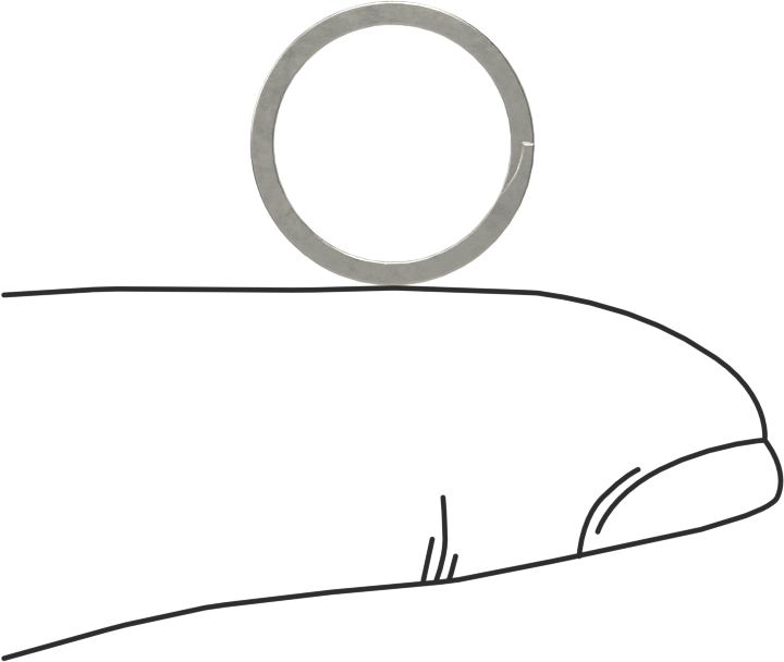 Spiral Dış Tutma Halkası, 1/2" dış çap için, 18-8 Paslanmaz Çelik
