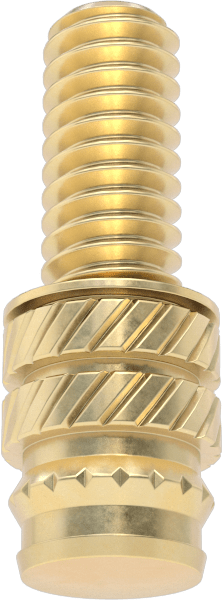 Erkek Dişli Konik Isıyla Sabitlemeli Ek Parçalar, Plastik için, Pirinç, 8-32 Diş Boyutu