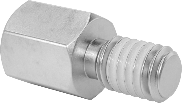 Diş Kilitlemeli Erkek-Dişi Dişli Altıgen Ara Parça, 18-8 Paslanmaz Çelik, 4,5 mm Altıgen Boyutu, 5 mm Uzunluk, M3 x 0,5 mm Diş Boyutu