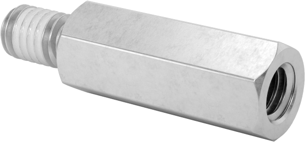 Diş Kilitlemeli Erkek-Dişi Dişli Altıgen Ara Parça, 18-8 Paslanmaz Çelik, 4,5 mm Altıgen Boyutu, 12 mm Uzunluk, M3 x 0,5 mm Diş Boyutu