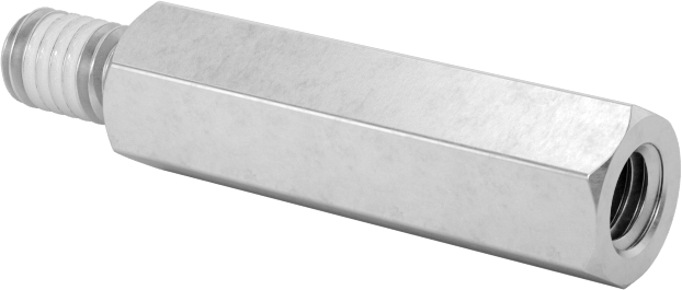 Diş Kilitlemeli Erkek-Dişi Dişli Altıgen Ara Parça, 18-8 Paslanmaz Çelik, 4,5 mm Altıgen Boyutu, 16 mm Uzunluk, M3 x 0,5 mm Diş Boyutu