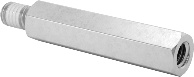 Diş Kilitlemeli Erkek-Dişi Dişli Altıgen Ara Parça, 18-8 Paslanmaz Çelik, 4,5 mm Altıgen Boyutu, 20 mm Uzunluk, M3 x 0,5 mm Diş Boyutu