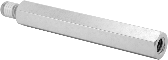 Diş Kilitlemeli Erkek-Dişi Dişli Altıgen Ara Parça, 18-8 Paslanmaz Çelik, 4,5 mm Altıgen Boyutu, 30 mm Uzunluk, M3 x 0,5 mm Diş Boyutu
