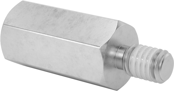 Diş Kilitlemeli Erkek-Dişi Dişli Altıgen Ara Parça, 18-8 Paslanmaz Çelik, 6 mm Altıgen Boyut, 12 mm Uzunluk, M3 x 0,5 mm Diş Boyutu