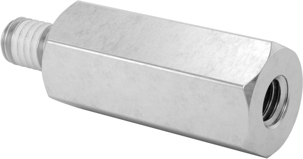 Diş Kilitlemeli Erkek-Dişi Dişli Altıgen Ara Parça, 18-8 Paslanmaz Çelik, 6 mm Altıgen Boyut, 14 mm uzunluk, M3 x 0,5 mm Diş Boyutu