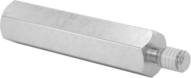 Diş Kilitlemeli Erkek-Dişi Dişli Altıgen Ara Parça, 18-8 Paslanmaz Çelik, 6 mm Altıgen Boyut, 25 mm Uzunluk, M3 x 0,5 mm Diş Boyutu