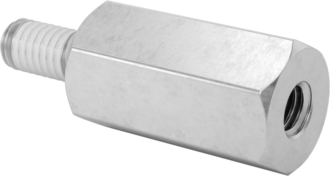 Diş Kilitlemeli Erkek-Dişi Dişli Altıgen Ara Parça, 18-8 Paslanmaz Çelik, 13 mm Altıgen Boyut, 25 mm Uzunluk, M6 x 1 mm Diş Boyutu