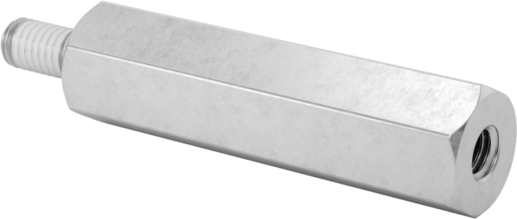 Diş Kilitlemeli Erkek-Dişi Dişli Altıgen Ara Parça, 18-8 Paslanmaz Çelik, 13 mm Altıgen Boyut, 51 mm Uzunluk, M6 x 1 mm Diş Boyutu