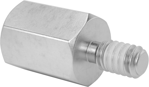 Diş Kilitlemeli Erkek-Dişi Dişli Altıgen Ara Parça, 18-8 Paslanmaz Çelik, 3/16" Altıgen Boyut, 1/4" Uzunluk, 2-56 Diş Boyutu