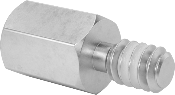 Diş Kilitlemeli Erkek-Dişi Dişli Altıgen Ara Parça, 18-8 Paslanmaz Çelik, 3/16" Altıgen Boyut, 1/4" Uzunluk, 4-40 Diş Boyutu