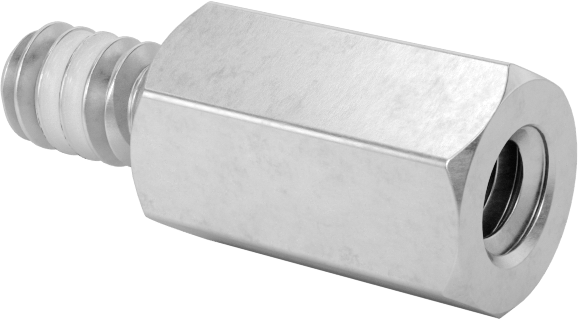 Diş Kilitlemeli Erkek-Dişi Dişli Altıgen Ara Parça, 18-8 Paslanmaz Çelik, 3/16" Altıgen Boyut, 5/16" Uzunluk, 4-40 Diş Boyutu