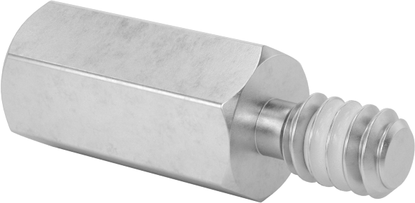 Diş Kilitlemeli Erkek-Dişi Dişli Altıgen Ara Parça, 18-8 Paslanmaz Çelik, 3/16" Altıgen Boyut, 3/8" Uzunluk, 4-40 Diş Boyutu