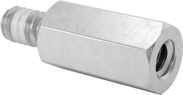 Diş Kilitlemeli Erkek-Dişi Dişli Altıgen Ara Parça, 18-8 Paslanmaz Çelik, 3/16" Altıgen Boyut, 3/8" Uzunluk, 4-40 Diş Boyutu